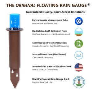 World's Coolest Rain Gauge, Mount, Plastic, Measure, Monitor, Conserve, Precipitation, Easy to Read, Deck, Patio, Garden, Lawn, Made in The USA