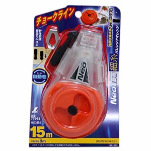 Shinwa Sokutei 77963 Neo Handy Chalk Line, Automatic Winding, Fine Thread, Valencia Orange