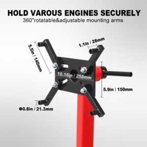 BIG RED T23401 Torin Steel Rotating Engine Stand with 360 Degree Rotating Head: 3/8 Ton (750 lb) Capacity, Red