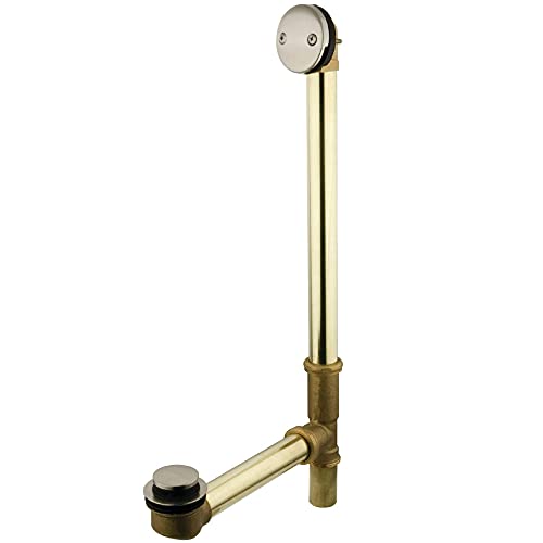 Kingston Brass DTT2188 Tip-Toe Bath Tub Drain and Overflow, Brushed Nickel 26.81 x 12 x 3.19