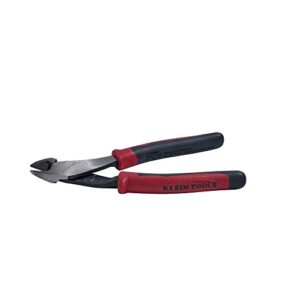 Klein Tools J248-8 Pliers, Diagonal Cutting Pliers with Angeled Head, Short Jaws, High-Leverage Design, 8-Inch