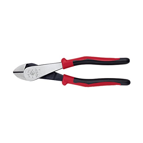 Klein Tools J248-8 Pliers, Diagonal Cutting Pliers with Angeled Head, Short Jaws, High-Leverage Design, 8-Inch