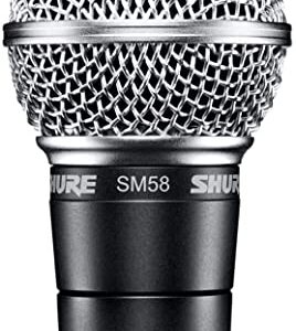 Shure SM58 Cardioid Dynamic Vocal Microphone with Pneumatic Shock Mount, Spherical Mesh Grille with Built-in Pop Filter, A25D Mic Clip, Storage Bag, 3-pin XLR Connector, No Cable Included (SM58-LC)