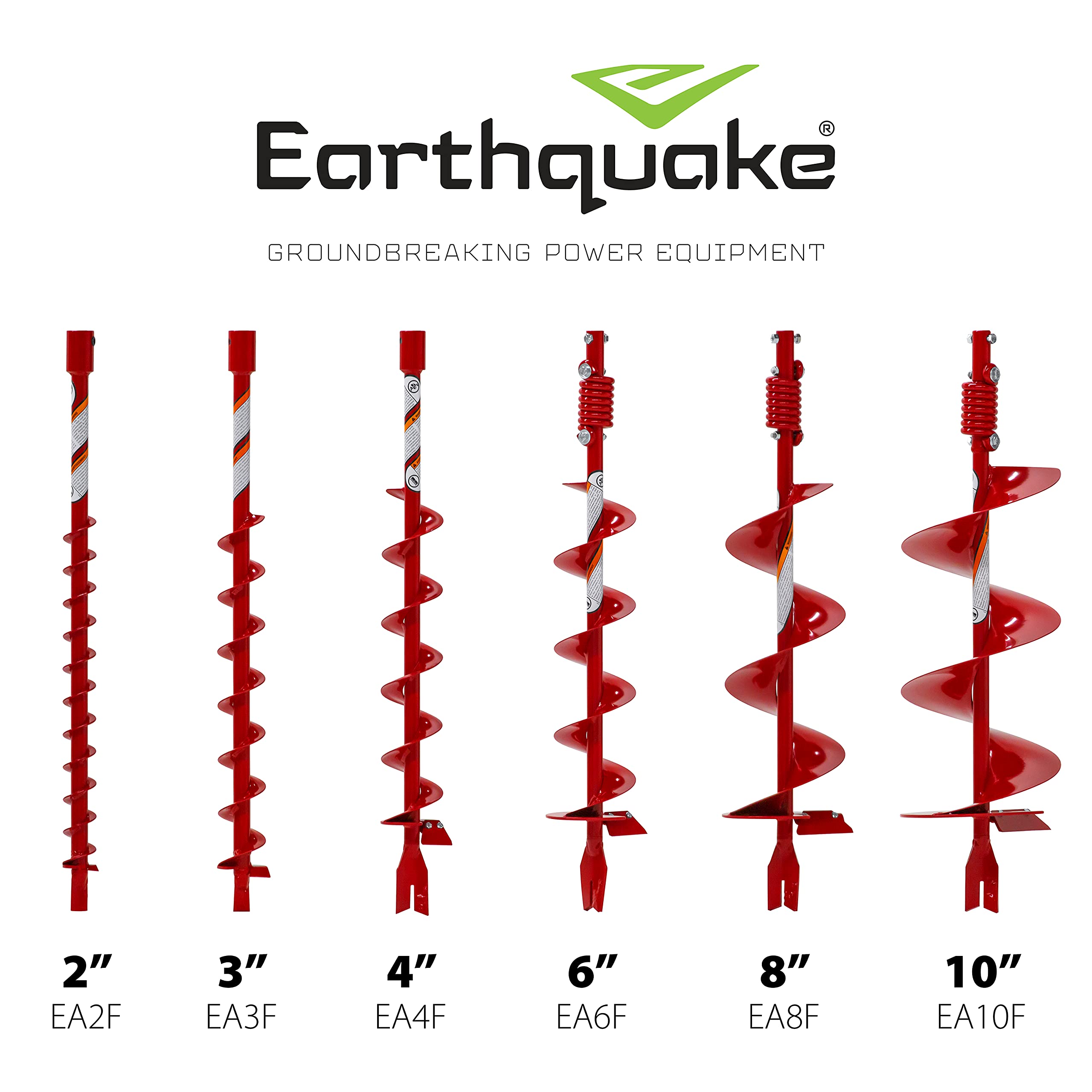 Earthquake EA10F 10-Inch Diameter 36-Inch Long Earth Auger with Fishtail Point and Flex Coil Shock Spring