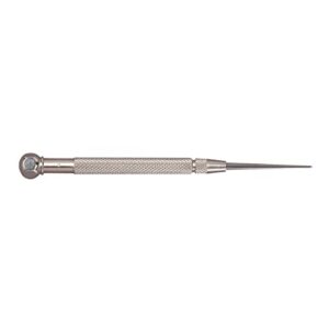 starrett steel pocket scriber with hexagon shape head - 2-3/8" (60mm) point length, 1/4" (6.4mm) handle diameter, knurled and nickel-plated handle - 70a