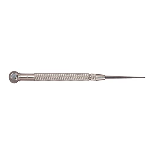 Starrett Steel Pocket Scriber with Hexagon Shape Head - 2-3/8" (60mm) Point Length, 1/4" (6.4mm) Handle Diameter, Knurled and Nickel-Plated Handle - 70A