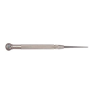 starrett carbide pocket scriber with hexagon shape head - 2-3/8" (60mm) point length, 1/4" (6.4mm) handle diameter, knurled and nickel-plated handle - 70ax
