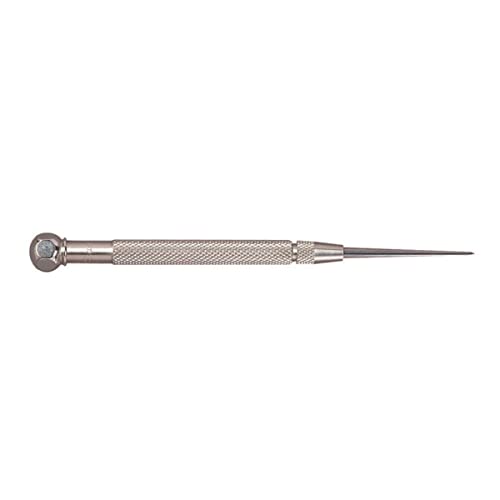 Starrett Carbide Pocket Scriber with Hexagon Shape Head - 2-3/8" (60mm) Point Length, 1/4" (6.4mm) Handle Diameter, Knurled and Nickel-Plated Handle - 70AX