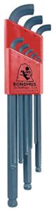 bondhus 16599 set of 9 balldriver stubby l-wrenches, sizes 1.5-10mm