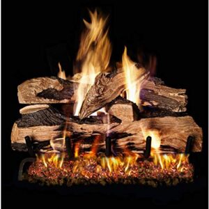 peterson real fyre 30-inch split oak designer plus gas log set with vented natural gas g4 burner - match light