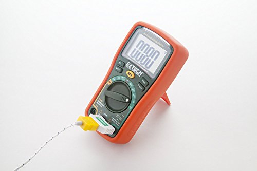 Extech EX330 Autoranging Mini Multimeter with NCV and Type K Temperature, orange and green