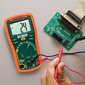 Extech EX330 Autoranging Mini Multimeter with NCV and Type K Temperature, orange and green