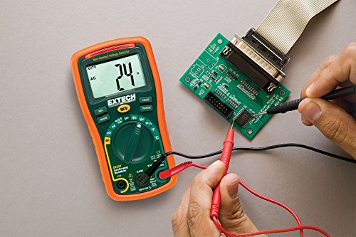 Extech EX330 Autoranging Mini Multimeter with NCV and Type K Temperature, orange and green