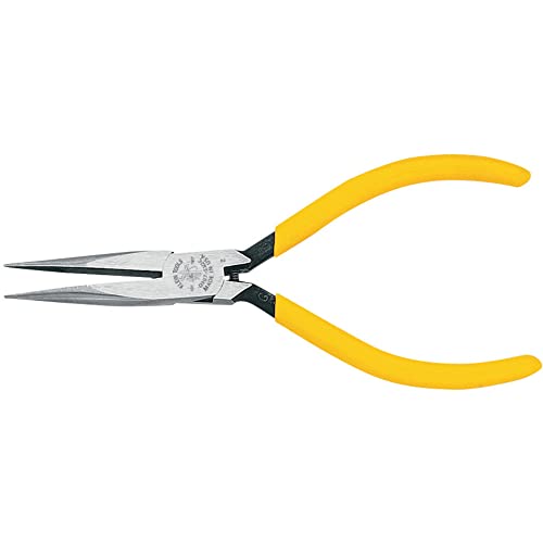 Klein Tools D307-51/2C Pliers, Needle Nose Pliers, Slim, 1/32-Inch Point Diameter, 5-Inch