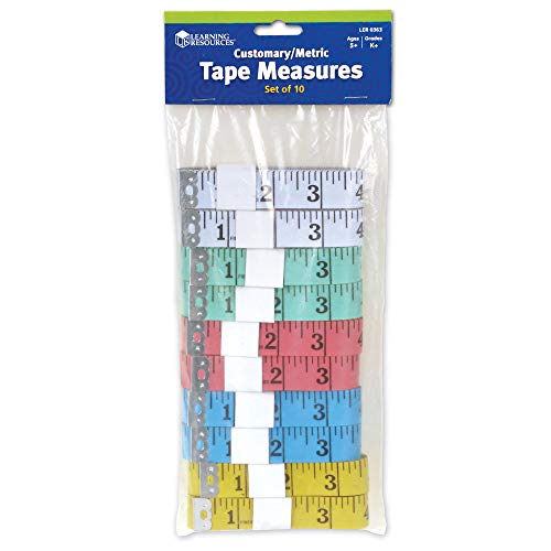 Learning Resources Customary / Metric Tape Measures, Set of 10