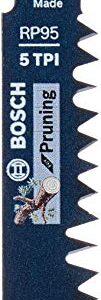 BOSCH RP95 5 pc. 9 In. 5 TPI Edge Reciprocating Saw Blades for Pruning , Grey