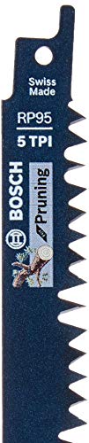 BOSCH RP95 5 pc. 9 In. 5 TPI Edge Reciprocating Saw Blades for Pruning , Grey