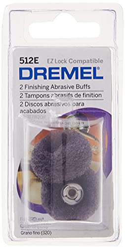 Dremel 512E EZ Lock Fine Grit Finishing Abrasive Buffs, Pack of 2 , Silver