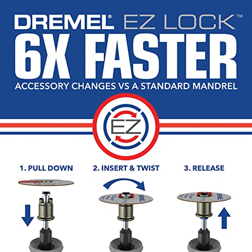 Dremel EZ456, 1 1/2-Inch (38.1 mm) Wheel Diameter, EZ - Lock™ Fiberglass Reinforced Cut-off Wheels, Rotary Tool Cutting Disc for metal cutting, 5 pieces, Medium , Red