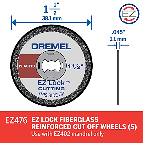 Dremel EZ476 1 1/2-Inch EZ Lock Rotary Tool Cut-Off Wheels For Plastic - 5 pack