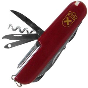 whetstone cutlery 13 function swiss type knife, red