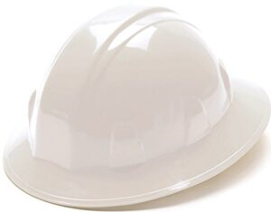 pyramex safety sl series full brim hard hat, 4-point ratchet suspension, white, medium