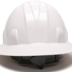 Pyramex Safety SL Series Full Brim Hard Hat, 4-Point Ratchet Suspension, White, Medium