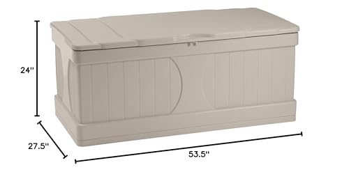 Suncast Indoor/Outdoor 99 Gallon Large Deck Box, Taupe