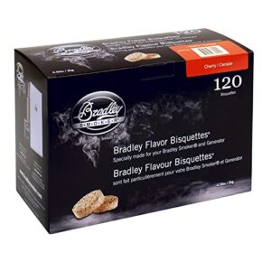 Bradley Smoker Bisquettes for Grilling and BBQ, Cherry Wood Blend, 120 Pack