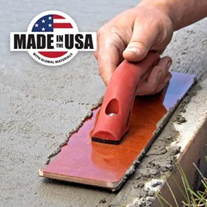 MARSHALLTOWN Resin Hand Float, 16 x 3-1/2 Inch, DuraSoft Handle, Laminated Canvas Resin, Concrete Tool, Easily Works Color Hardeners into Concrete, Square End, Concrete Tools, Made in USA, 4526D