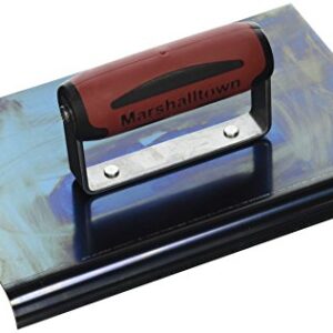 MARSHALLTOWN The Premier Line 166BD 9-Inch x 6-Inch Blue Steel Edger-1/2-Inch Radius, 5/8-Inch Lip DuraSoft Handle