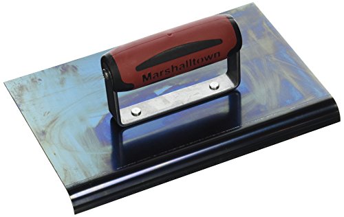 MARSHALLTOWN The Premier Line 166BD 9-Inch x 6-Inch Blue Steel Edger-1/2-Inch Radius, 5/8-Inch Lip DuraSoft Handle