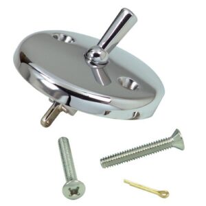 danco bath tub overflow plate with trip lever, chrome, 1-pack (80991), 2 inches