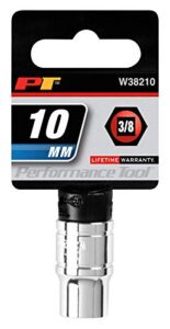 performance tool w38210 6-point socket, 3/8-inch drive, 10mm