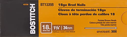 BOSTITCH BT1335B 1-3/8-Inch 18 Gauge Brad Nails (3,000 per Box) , Brown
