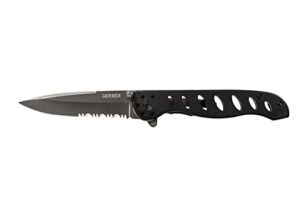 gerber gear evo knife, serrated edge, titanium coated [22-41432],black