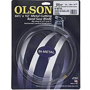 olson saw bm82264bl bi-metal band saw blade, 1/2 by .025-inch, 14/18 vari 64-1/2-inch