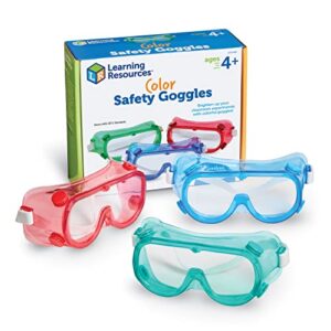 learning resources colored safety goggles - 6 pieces, ages 4+ classroom accessories, perfect for kid's science experiments
