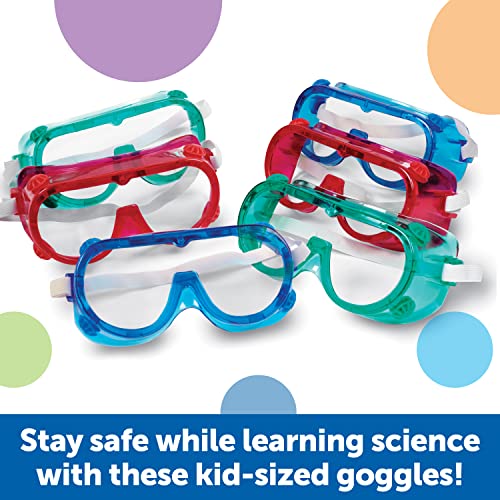 Learning Resources Colored Safety Goggles - 6 Pieces, Ages 4+ Classroom Accessories, Perfect For Kid's Science Experiments