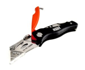 bessey d-bkph quick-change folding utility knife - abs handle with 5 blade storage compartment , 5 extra blades included