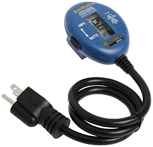 Reliance Controls Ammeter and Wattmeter THP103 AmWatt Appliance Load Tester/Plug, 1-Pack, Blue