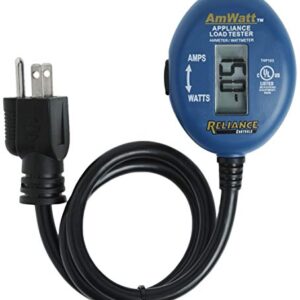 Reliance Controls Ammeter and Wattmeter THP103 AmWatt Appliance Load Tester/Plug, 1-Pack, Blue