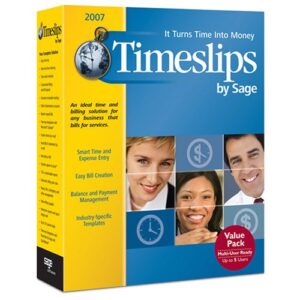 timeslips by sage 2007 multi user value pack 5 workstations