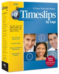 timeslips by sage 2007 multiuser value pk 10 workstations
