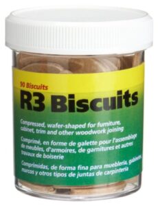 wolfcraft 2995404 compressed wafer shaped wood joining biscuits for joining wood pieces, #r3, 90 piece jar