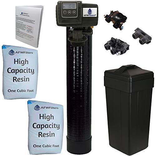 Whole House Water Softener System - Fleck 5600sxt Digital Meter with 64,000 Grain - includes bypass valve & brine tank with safety float