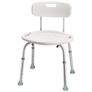 carex shower chair with back, bath chair and shower seat for elderly, handicap, and disabled, 350lbs, easy assembly