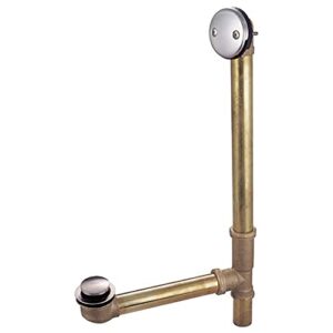 kingston brass dtt2168 tip-toe bath tub drain and overflow, brushed nickel 25.5 x 12.5 x 3.19