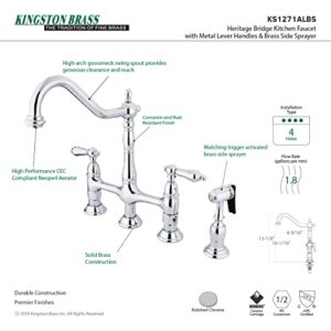 Kingston Brass KS1271ALBS Heritage Bridge Kitchen Faucet, 8-9/16", Polished Chrome