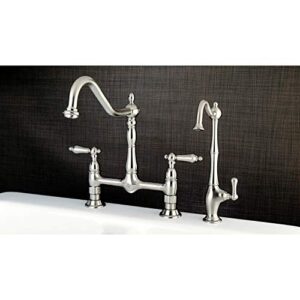 Kingston Brass KS1178AL Heritage 8-Inch Kitchen Faucet Without Sprayer, Brushed Nickel